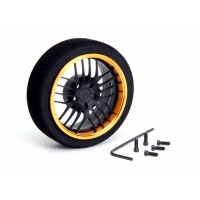 HIROSEIKO Alloy Steering MF Wheel (20-Spoke) Flat Black + Gold